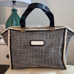 Longchamp Black and White Tweed Bag